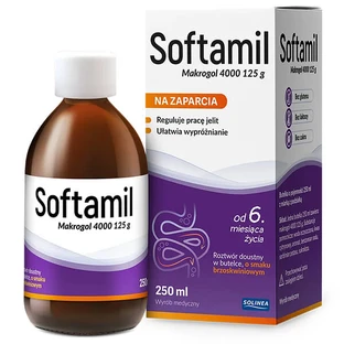 Softamil, orale oplossing op basis van Macrogol 4000, vanaf 6 maanden, perziksmaak, 250 ml