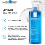 La Roche-Posay Lipikar set, gentle cleansing gel for face and body, sensitive skin, 400 ml + refill, 400 ml + free bag