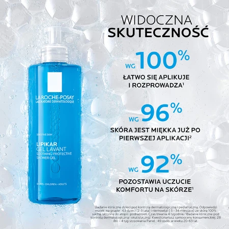 La Roche-Posay Lipikar set, gentle cleansing gel for face and body, sensitive skin, 400 ml + refill, 400 ml + free bag