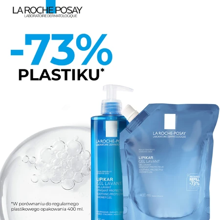 La Roche-Posay Lipikar set, gentle cleansing gel for face and body, sensitive skin, 400 ml + refill, 400 ml + free bag