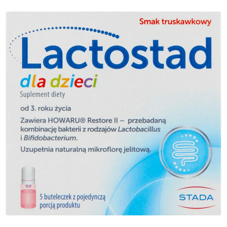 Lactostad para niños a partir de 3 años, sabor fresa, 5 x 7 ml