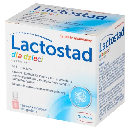 Lactostad para niños a partir de 3 años, sabor fresa, 5 x 7 ml