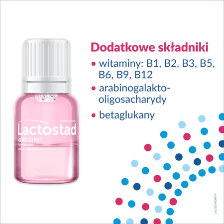 Lactostad para niños a partir de 3 años, sabor fresa, 5 x 7 ml