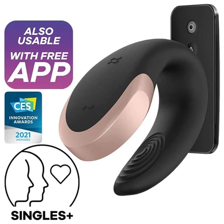Satisfyer Double Love, app-controlled vibrator for couples, black, 1 piece