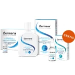 Set Dermena Hair Care, șampon de prevenire a căderii părului, 200 ml + tratament de inhibare a căderii părului, 5 ml x 15 fiole + ser de stimulare a regenerării părului, 50 ml gratuit
