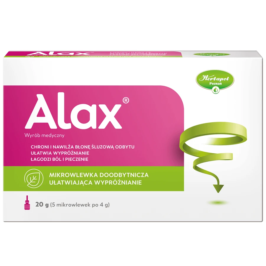 Alax, rectal microdroplet to facilitate bowel movements, 4 g x 5 pieces