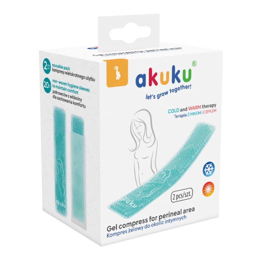 AKUKU, compresa de gel para la zona íntima, 2 piezas