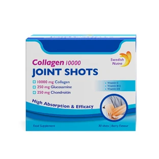 Swedish Nutra Collagen Joint Shots 10000 mg, sabor baya, 30 unidades