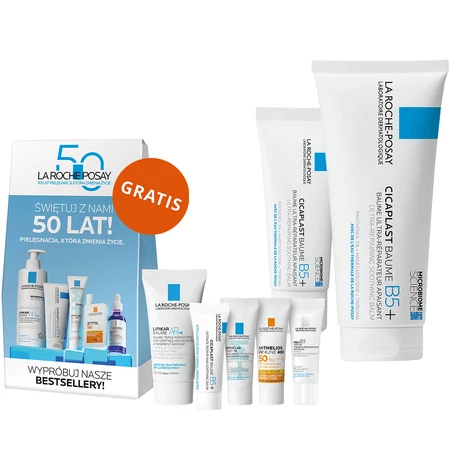 La Roche-Posay Cicaplast Baume B5+ kit, verzachtende regenererende lotion, 100 ml + 40 ml + mini-productdoosje gratis