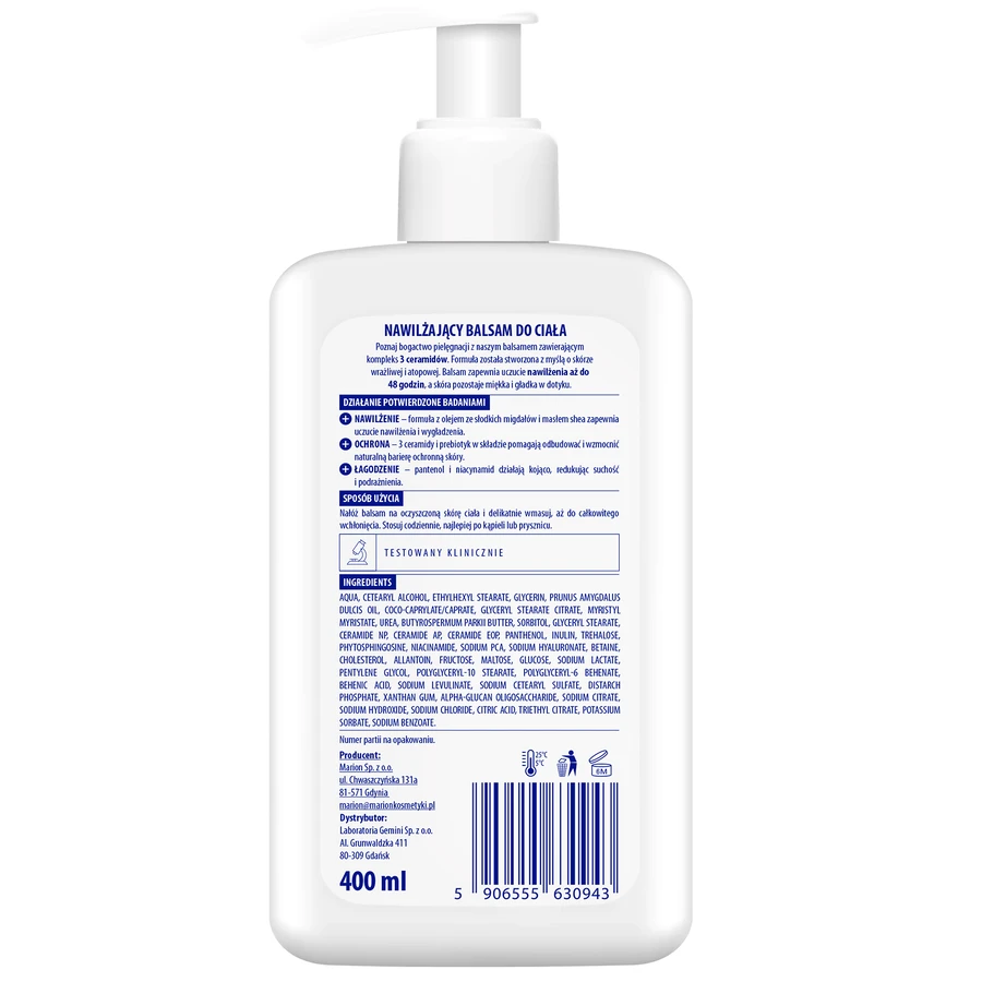 Aptederm Sensitive, bodylotion, gevoelige en atopische huid, 400 ml