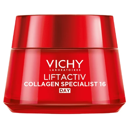 Set Vichy Liftactiv Collagen Specialist, antirimpelcrème, alle huidtypes, 50 ml + oogcrème, 15 ml + light fluid SPF 50+, 15 ml + gratis cosmetisch tasje