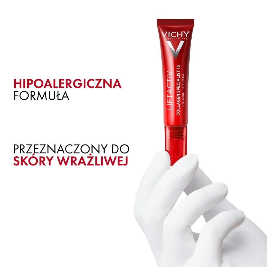Set Vichy Liftactiv Collagen Specialist, antirimpelcrème, alle huidtypes, 50 ml + oogcrème, 15 ml + light fluid SPF 50+, 15 ml + gratis cosmetisch tasje