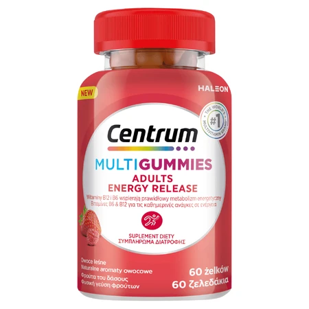 Centrum MultiGummies Adult Energy Release, haricots gélifiés, 60 pièces
