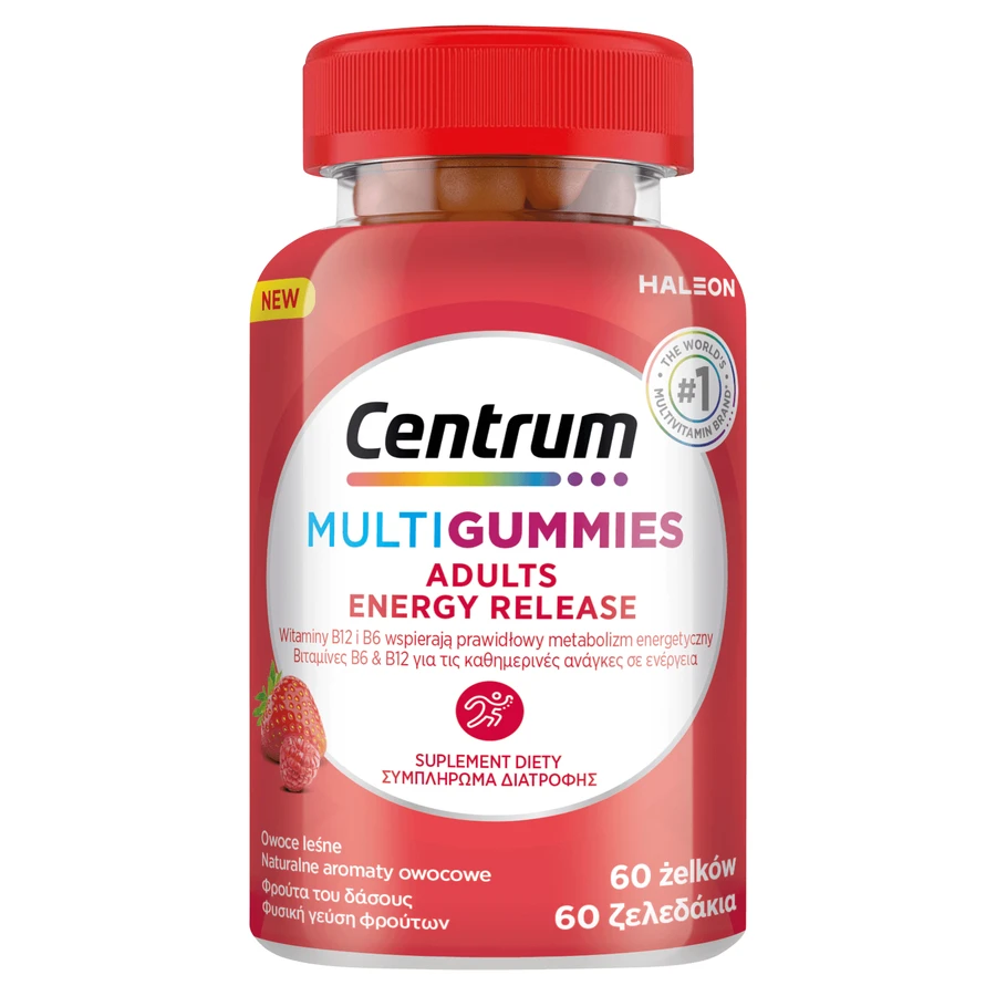 Centrum MultiGummies Adult Energy Release, haricots gélifiés, 60 pièces