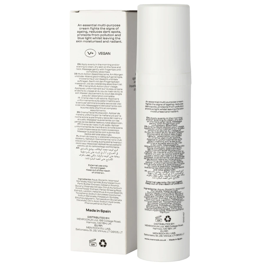 Men Rock Multi Action Face Cream, crema facial hidratante multifuncional, 50 ml