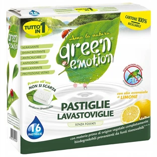 Green Emotion, vaatwastabletten, biologisch, citroen, 16 stuks