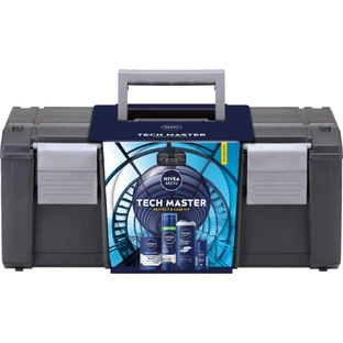 Nivea Men Tech Master set, gel de ducha 3 en 1, 250 ml + antitranspirante, roll-on, 50 ml + espuma de afeitar, 200 ml + bálsamo para después del afeitado, 100 ml + caja