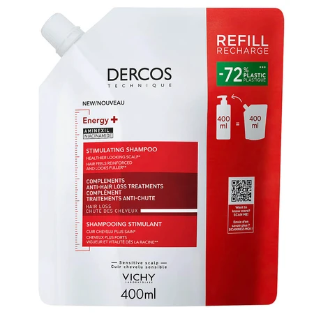 Vichy Dercos Energy+, haarstärkendes Shampoo, Ersatz, 400 ml