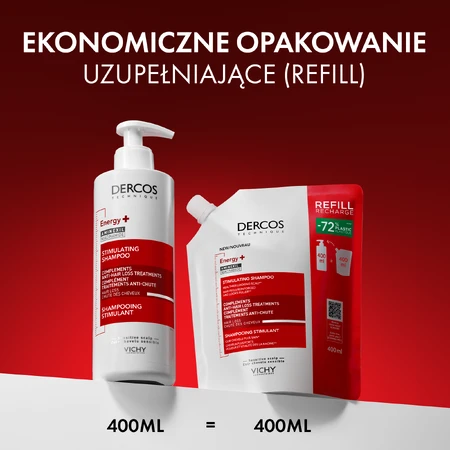 Vichy Dercos Energy+, haarstärkendes Shampoo, Ersatz, 400 ml