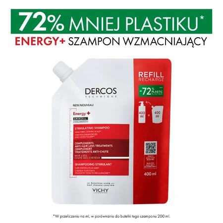 Vichy Dercos Energy+, haarstärkendes Shampoo, Ersatz, 400 ml
