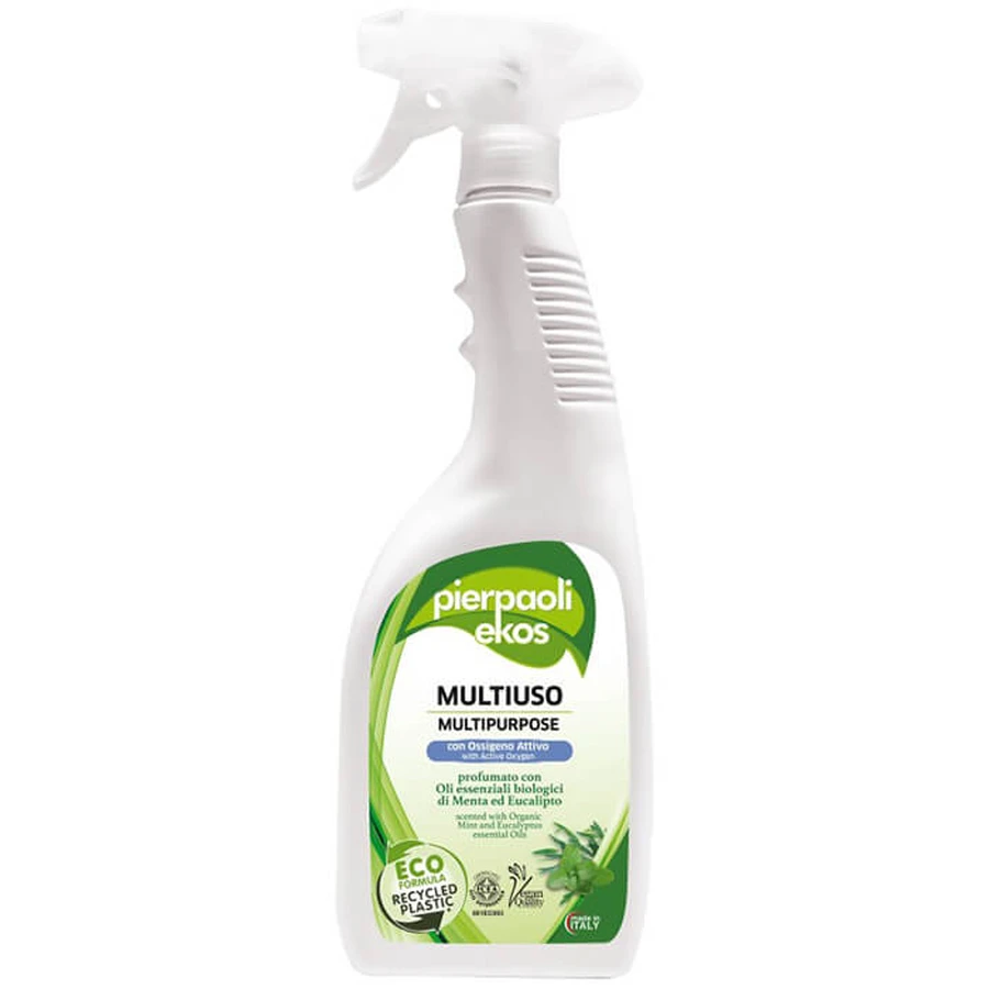 Pierpaoli Ekos, multifunctionele reinigingsspray met actieve zuurstof, munt en eucalyptus, 750 ml