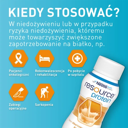 Kit Resource Eiwit, voedingspreparaat, abrikozensmaak, 8 x 200 ml + aardbeiensmaak, 200 ml gratis