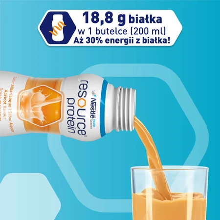 Kit Resource Eiwit, voedingspreparaat, abrikozensmaak, 8 x 200 ml + aardbeiensmaak, 200 ml gratis