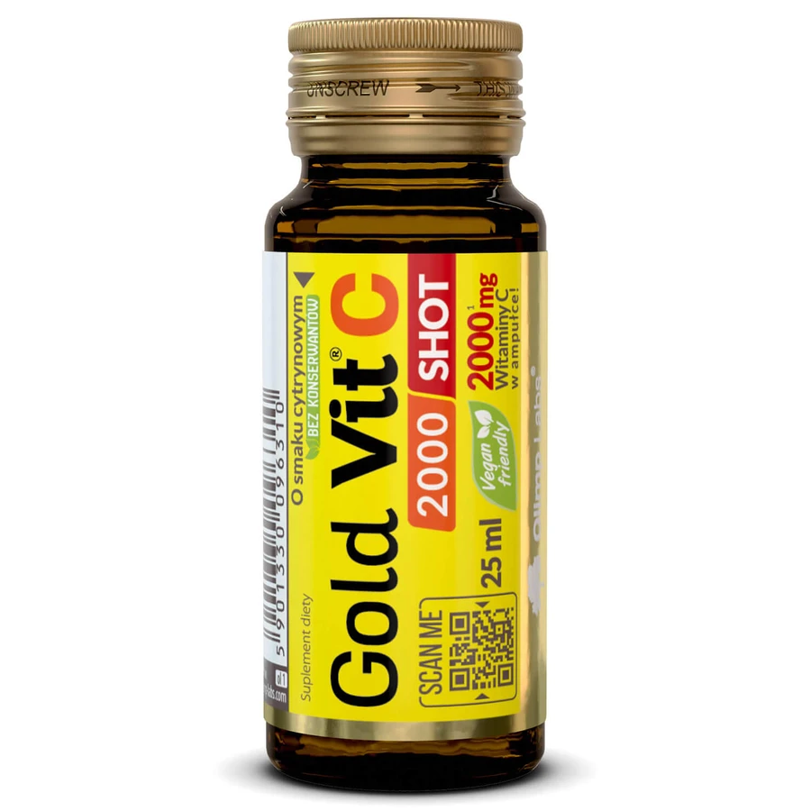 Olimp Gold-Vit C 2000 Shot, arôme citron, 9 x 25 ml