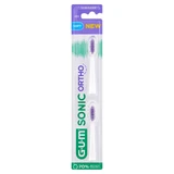 GUM Sonic Ortho, vervangende opzetborstels voor sonische tandenborstel, 2 stuks