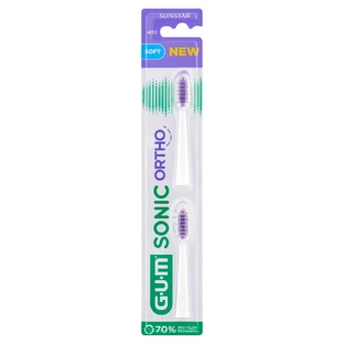 GUM Sonic Ortho, Ersatzspitzen für Schallzahnbürste, 2 Stück