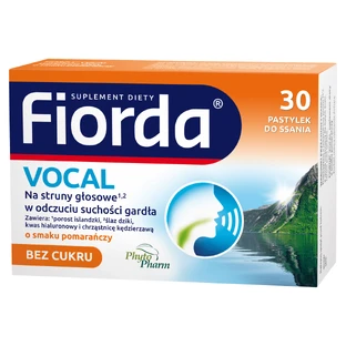 Fiorda Vocal, orange flavor, 30 lozenges