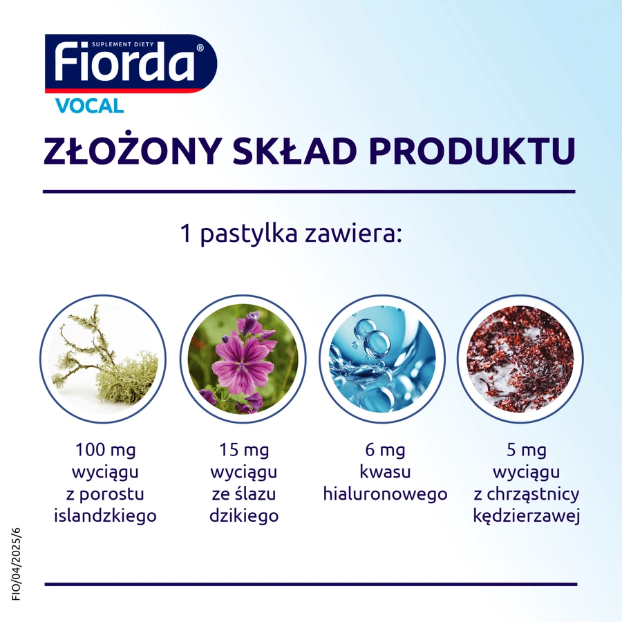 Fiorda Vocal, orange flavor, 30 lozenges