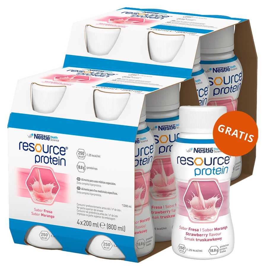 Kit Resource Protein, supplément nutritionnel, goût fraise, 8 x 200 ml + 200 ml gratuits