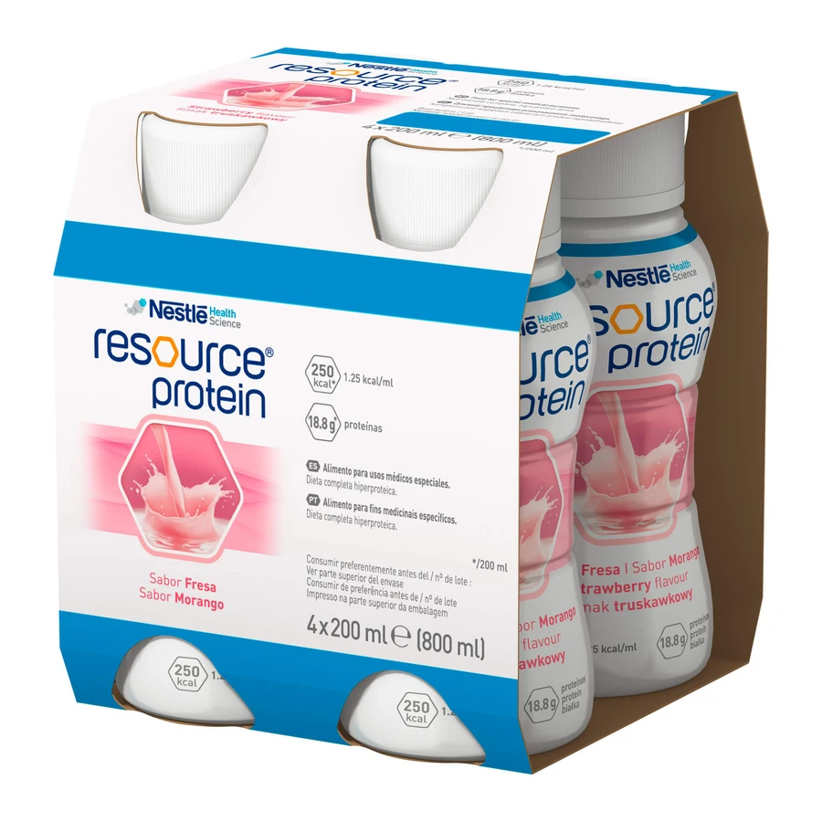 Kit Resource Protein, supplément nutritionnel, goût fraise, 8 x 200 ml + 200 ml gratuits