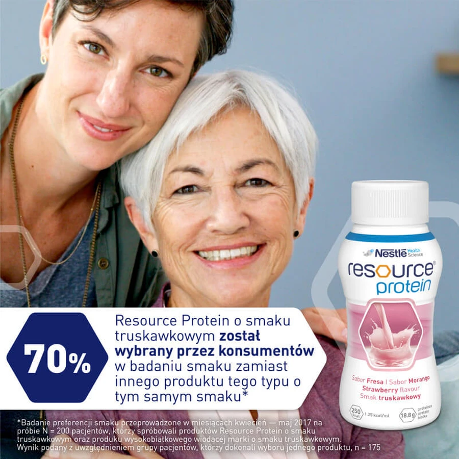 Kit Resource Protein, supplément nutritionnel, goût fraise, 8 x 200 ml + 200 ml gratuits