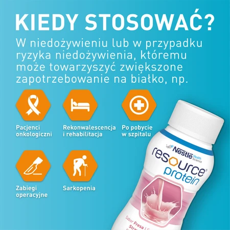 Kit Resource Protein, supplément nutritionnel, goût fraise, 8 x 200 ml + 200 ml gratuits