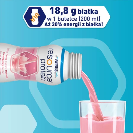 Kit Resource Protein, supplément nutritionnel, goût fraise, 8 x 200 ml + 200 ml gratuits