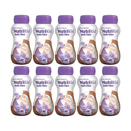 NutriKid Multi Fibre Kit, Ernährungspräparat für Kinder ab 1 Jahr, Schokoladengeschmack, 10 x 200 ml