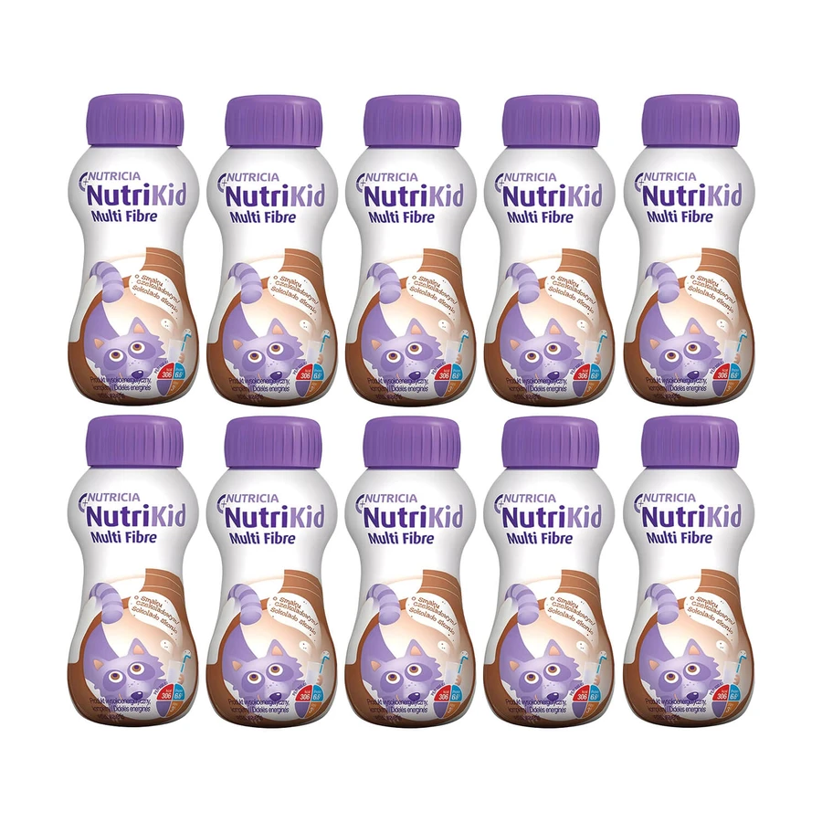 NutriKid Multi Fibre Kit, Ernährungspräparat für Kinder ab 1 Jahr, Schokoladengeschmack, 10 x 200 ml