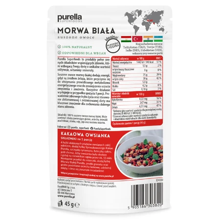 Purella Superfoods Weiße Maulbeere, Trockenfrüchte, 45 g