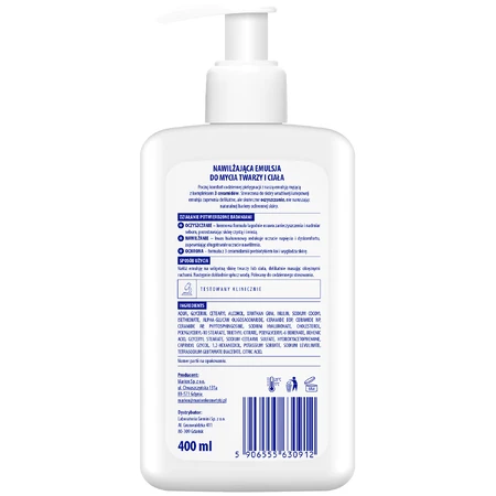 Aptederm Sensitive, reinigingsemulsie voor gezicht en lichaam, gevoelige en atopische huid, 400 ml