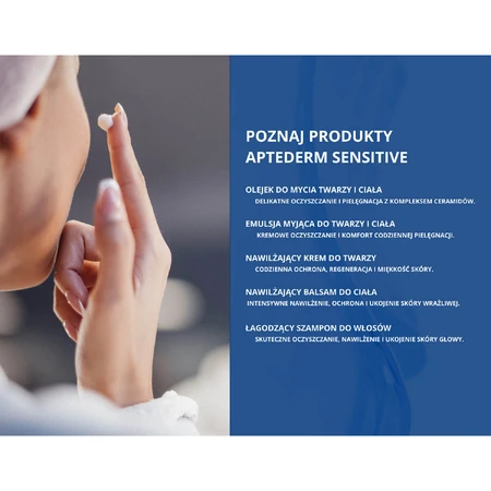 Aptederm Sensitive, reinigingsemulsie voor gezicht en lichaam, gevoelige en atopische huid, 400 ml