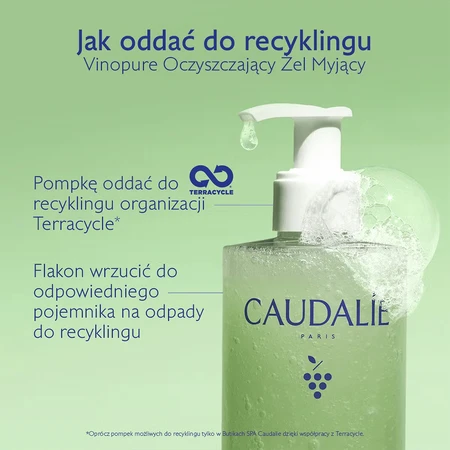 Caudalie Vinopure, gel nettoyant pour le visage, peaux acnéiques, 385 ml