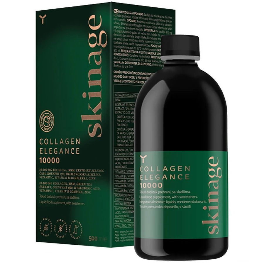 Yasenka Skinage Collagen Elegance 10000, goût cerise, 500 ml