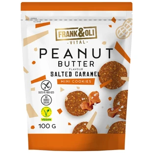Frank&Oli unt de arahide, mini fursecuri, caramel sărat, 100 g