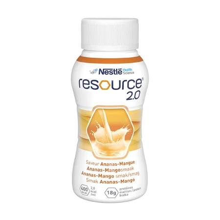 Resource 2.0 kit, nutritional formula, pineapple-mango flavor, 8 x 200 ml + strawberry flavor, 200 ml free
