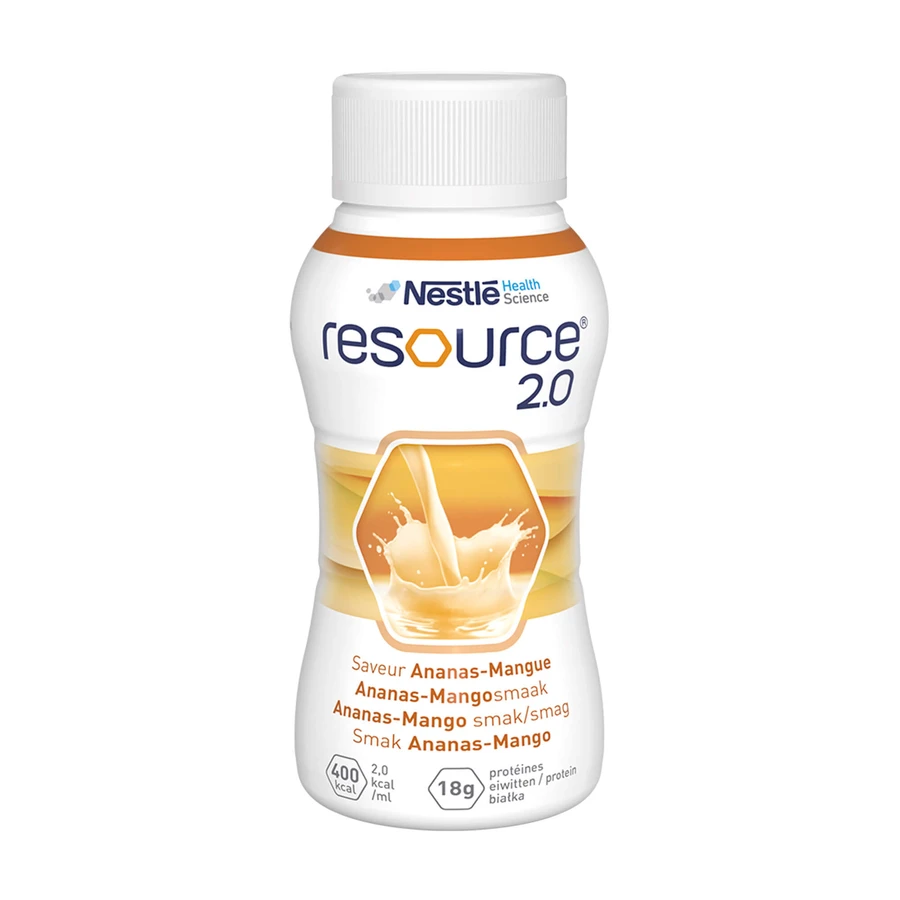 Resource 2.0 kit, nutritional formula, pineapple-mango flavor, 8 x 200 ml + strawberry flavor, 200 ml free
