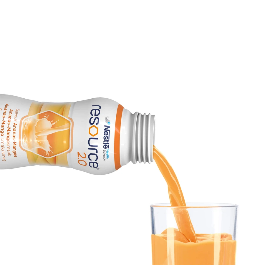 Resource 2.0 kit, nutritional formula, pineapple-mango flavor, 8 x 200 ml + strawberry flavor, 200 ml free
