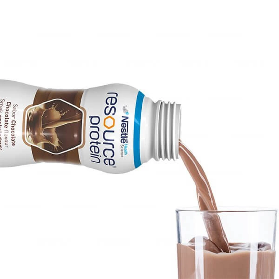 Kit Resource Eiwit, voedingspreparaat, chocoladesmaak, 8 x 200 ml + aardbeiensmaak, 200 ml gratis