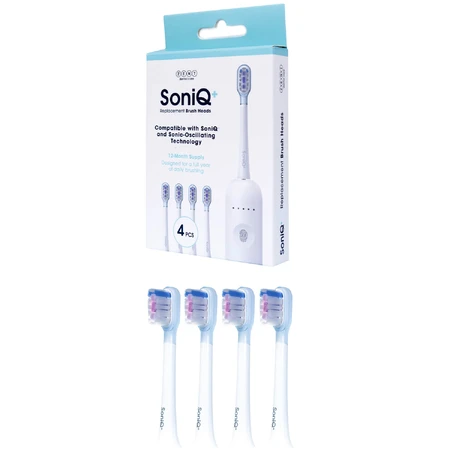 Zent SoniQ+, sonic toothbrush tips, standard, 4 pieces
